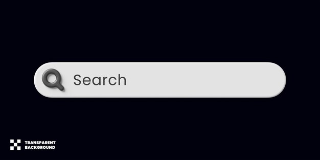 PSD search bar template design in 3d render