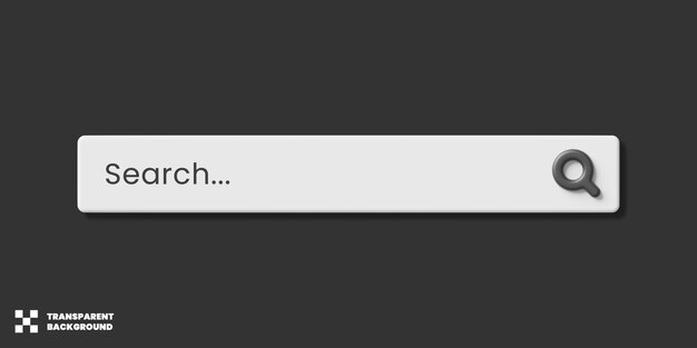 PSD search bar template design 3d