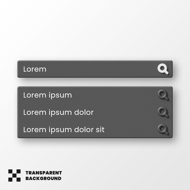 Search Bar Template Design 3D