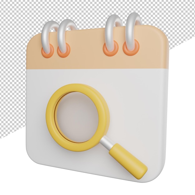 Search Date Time side view 3d rendering icon illustration on transparent background