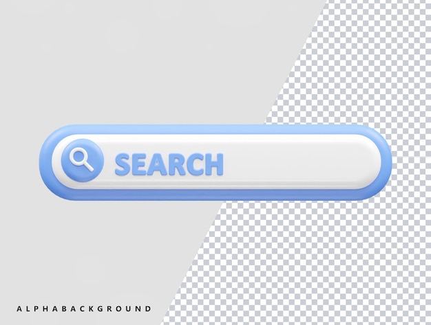 Search icon 3d rendering vector illustration transparent element