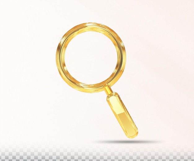 Search Icon Gold 3d