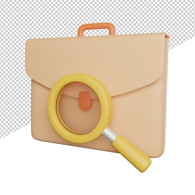 Search Job Vacancy side view 3d rendering icon illustration on transparent background