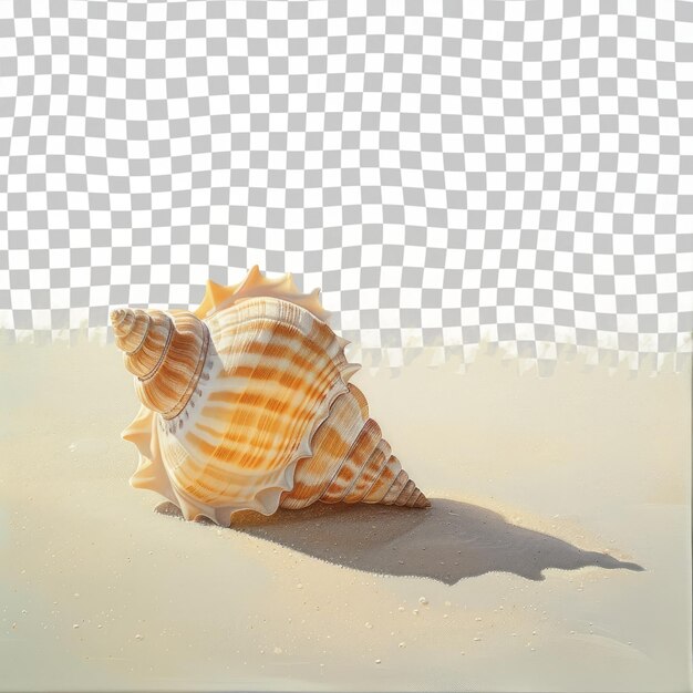 a seashell is on the sand in the sand