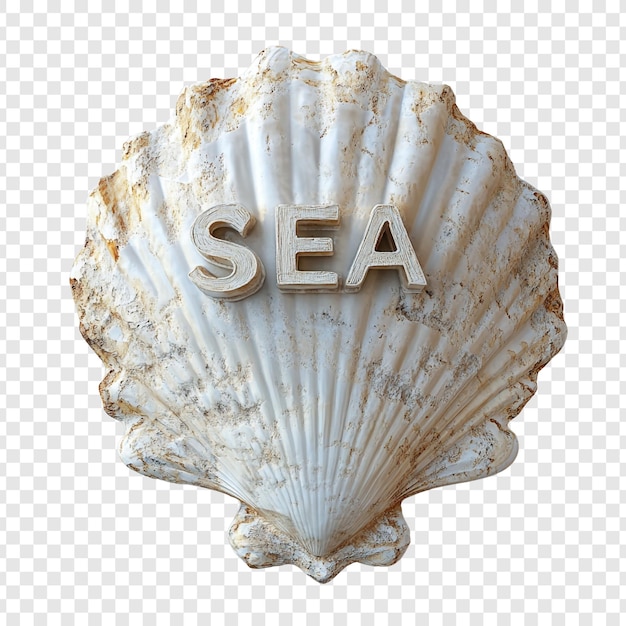 PSD seashell with the word sea