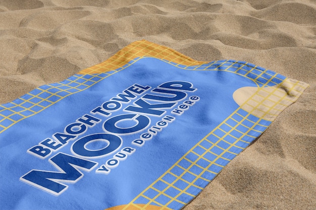 Seaside beach towel design mockup