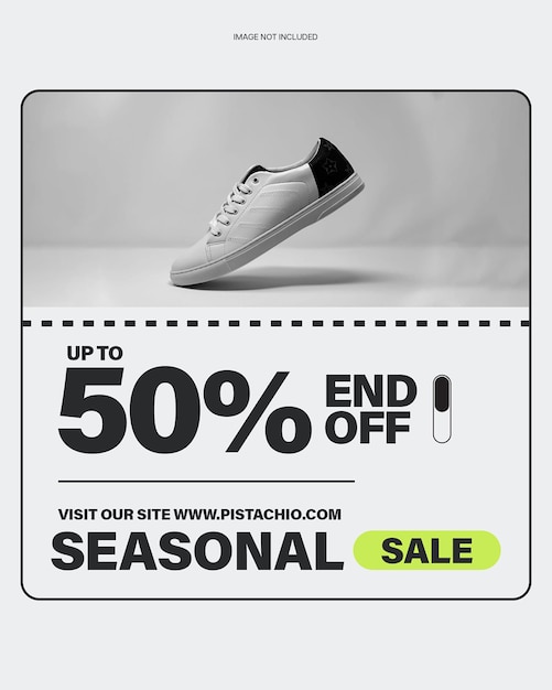 Seasonal Sale Discount Fashion Shoes Promotional Design for Social Media and Instagram Post Template