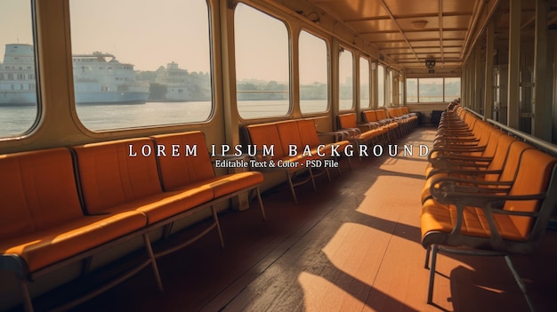 PSD seats and a table inside a ferry in istanbul istanbul river transport