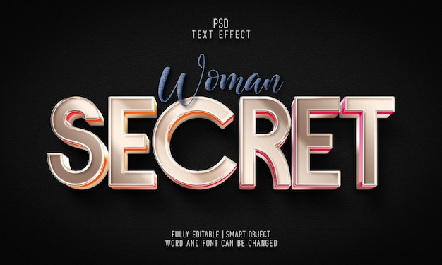 Secret elegant gold 3d text effect template