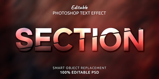 Section Editable Photoshop Text Style Effect