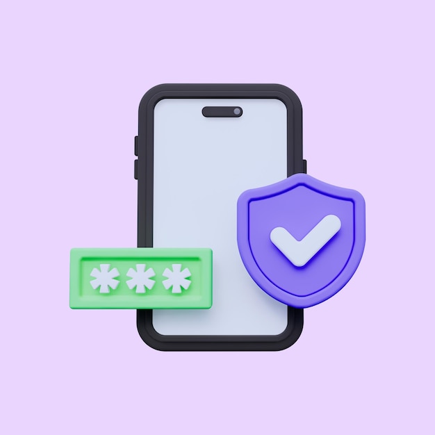 Secure Phone 3D Icon