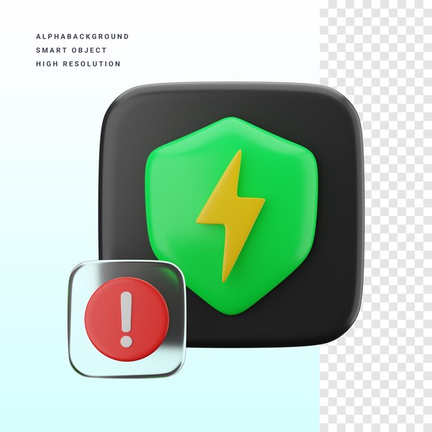 Security application 3d icon illustration