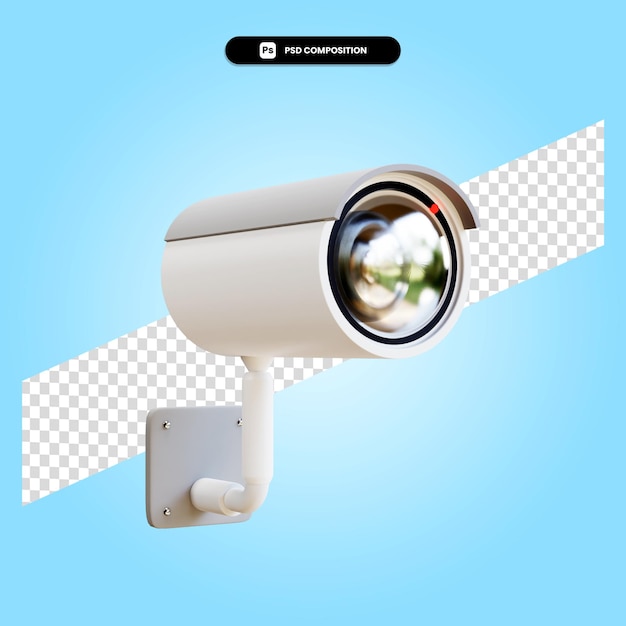 Security camera 3d render illustration isolated