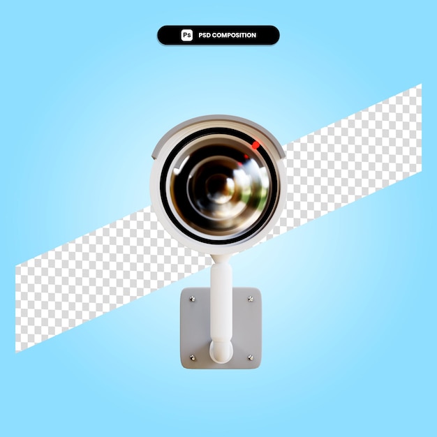 Security camera 3d render illustration isolated