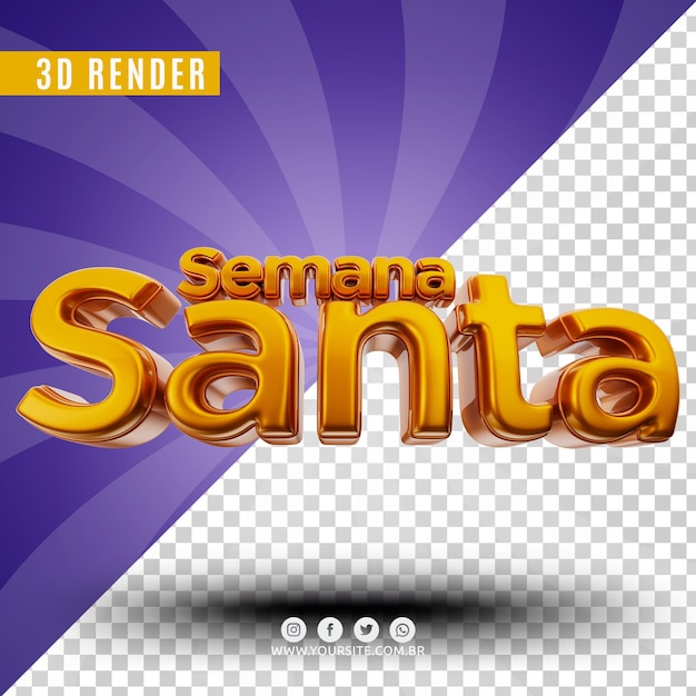 SEMANA SANTA BRAZIL HOLY WEEK 3D LOGO FOR COMPOSITION