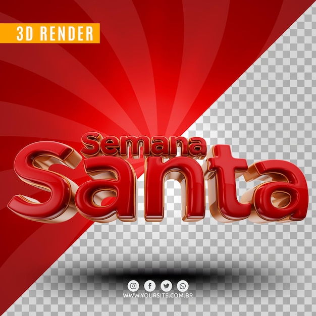 SEMANA SANTA BRAZIL HOLY WEEK 3D LOGO FOR COMPOSITION