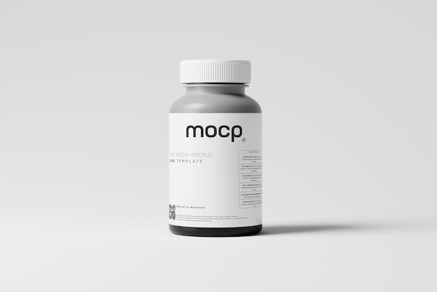 Semi Transparent Pills Bottle Mockup