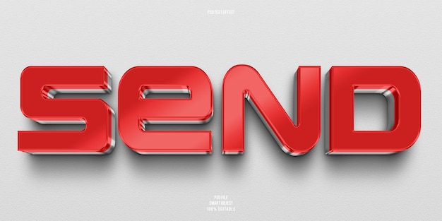 Send 3D editable text effect