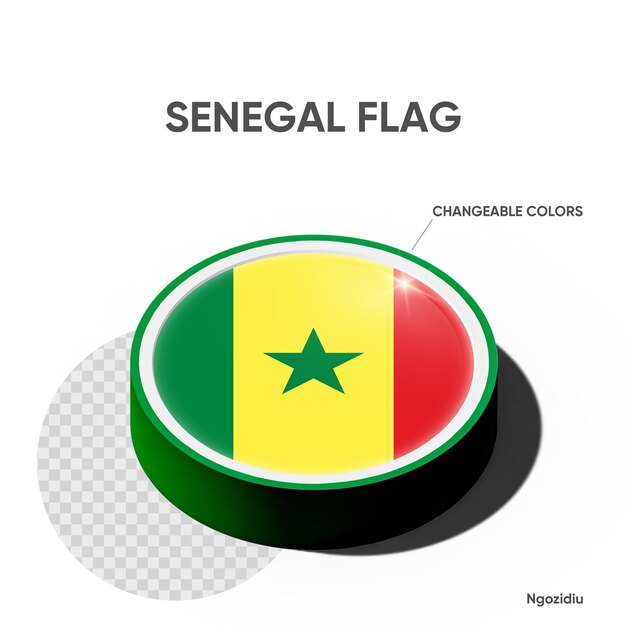 Senegal flag on circle podium