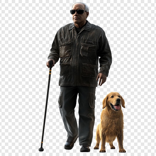 Senior Man Walking with Dog