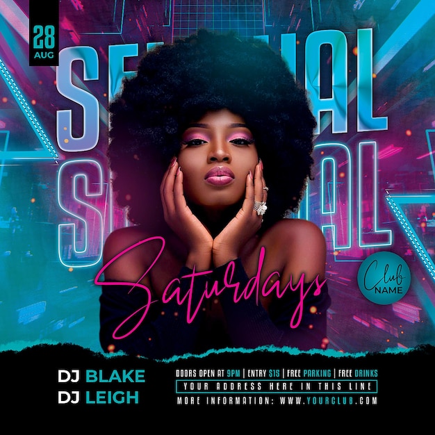 Sensual Saturday Flyer PSD Template