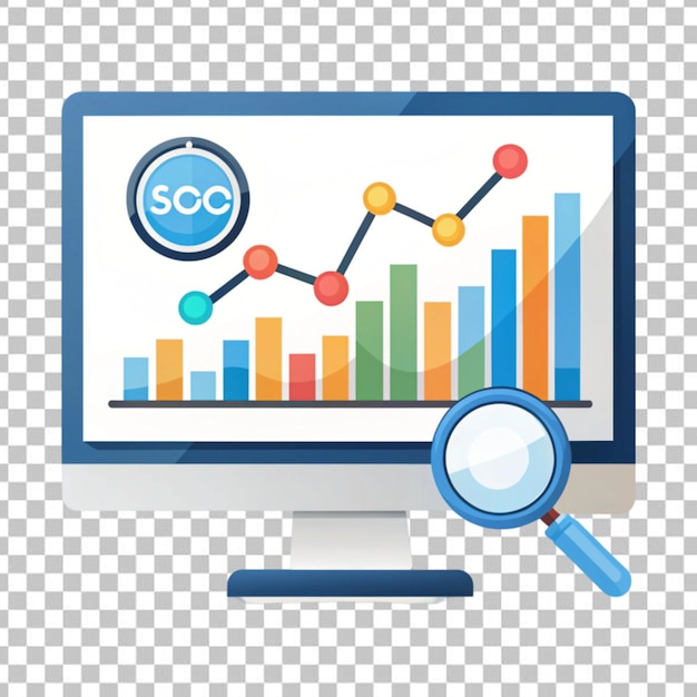 PSD seo analytics concept illustration