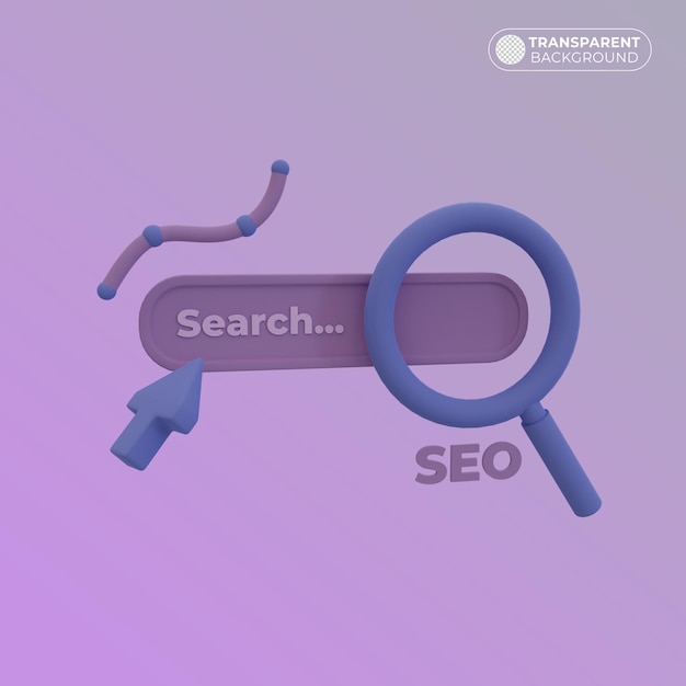 PSD seo illustration concept with search bar