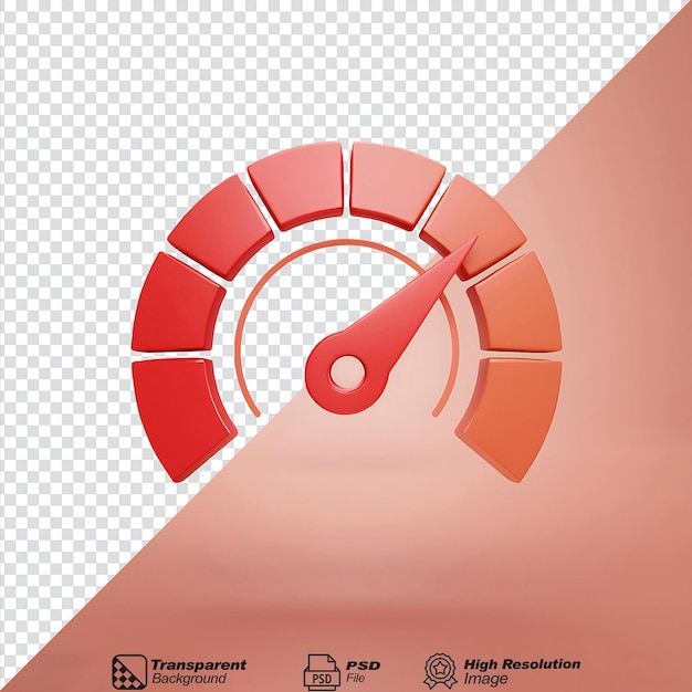 PSD seo meter red symbol isolated on transparent background