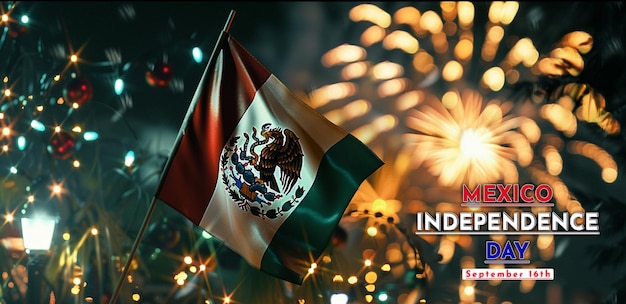 September 16 Mexican Independence Day with flag