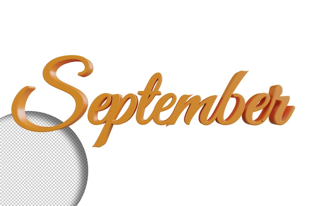 PSD september 3d lettering