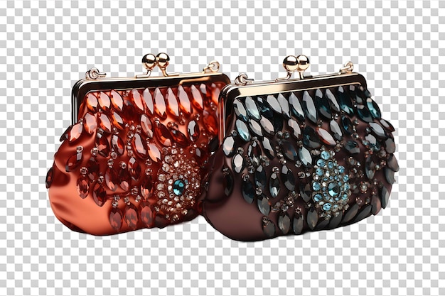 PSD sequin bags isolated on transparent background