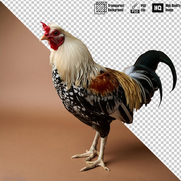 PSD serama chicken full body on transparent background