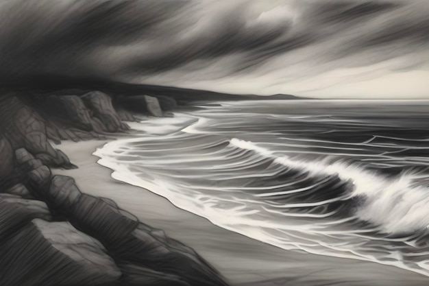 Serene beach scenes captivate in stunning seascape illustrations