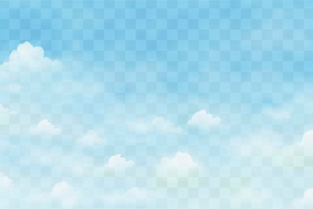 PSD serene blue sky with clouds png paint texture overlay transparent background