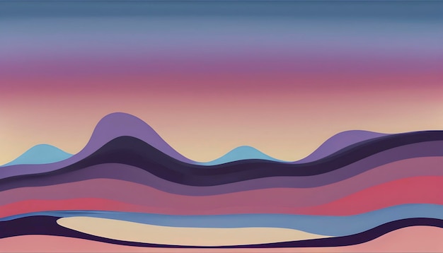 PSD serene colorful abstract sunset landscape