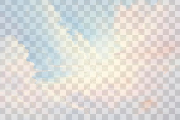 PSD serene colorful cloudscape sky png overlay effect transparent background