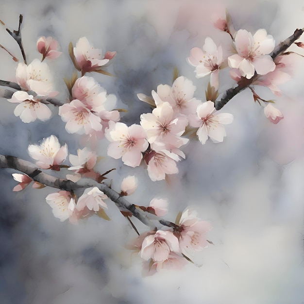 A serene scene of cherry blossoms