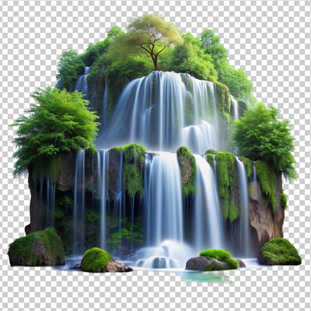 PSD serene tranquil waterfall