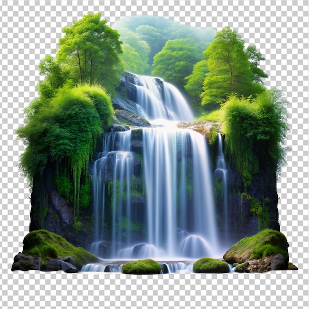 Serene tranquil waterfall