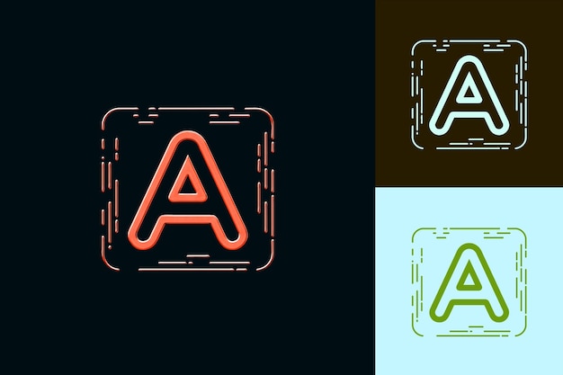 PSD a series of different logos with a letter a on it