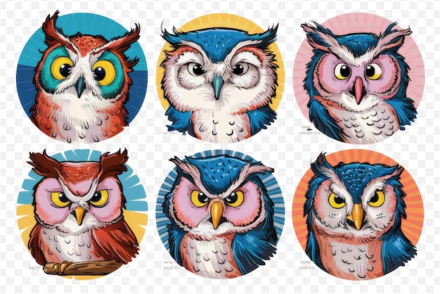 a series of images of owls and the word owls