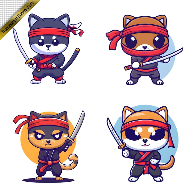 a series of pictures of cats with swords and swords