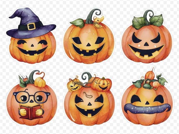 a series of pictures of pumpkins including one that says witch