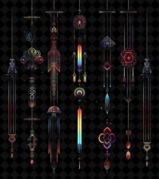 PSD a series of swords with different colors and colors