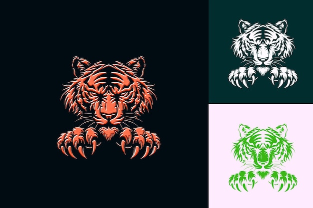 PSD a series of three images of a tiger and a tiger