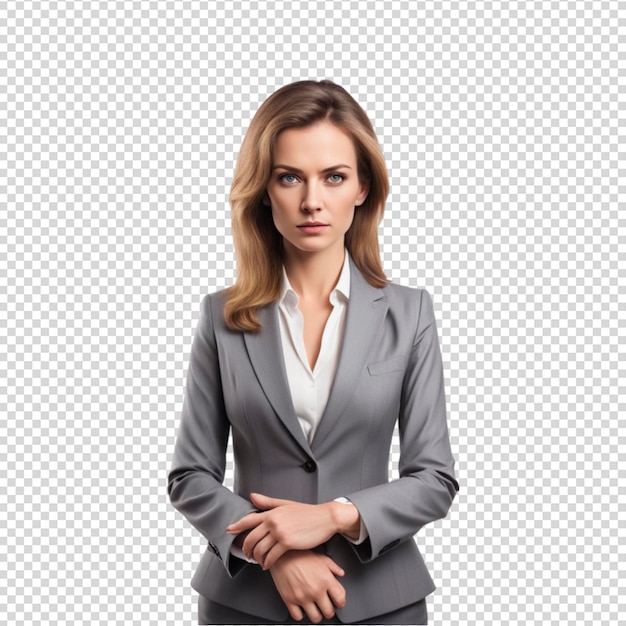 PSD serious businesswoman isolated on transparent background