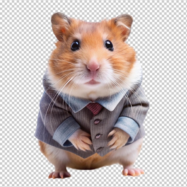 PSD serious hamster in normal clothes