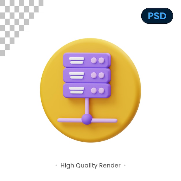 Server 3D Render Illustration Premium Psd