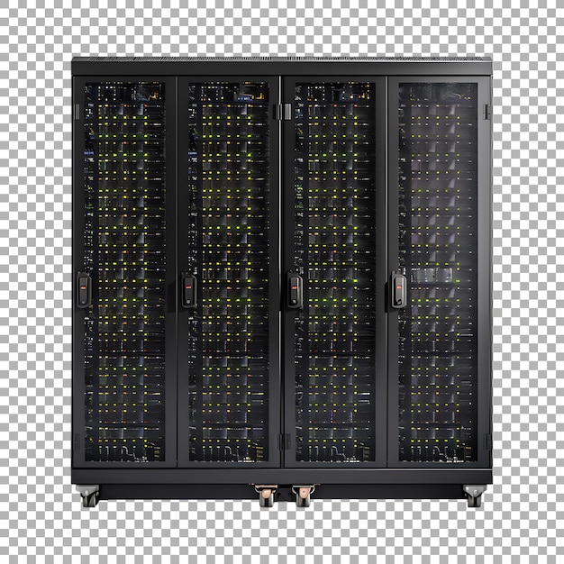 PSD server rack storage devices on transparent background ai generated