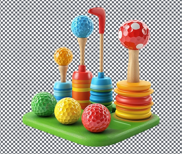 Serviceable Toy Golf Set isolated on transparent background